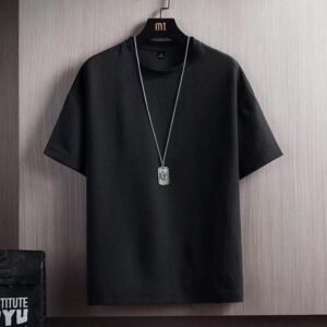 Men's Short Sleeve T-shirt Summer Half Sleeve Ice Silk Cotton Linen Top Linen Solid Color Undershirt White Menswear